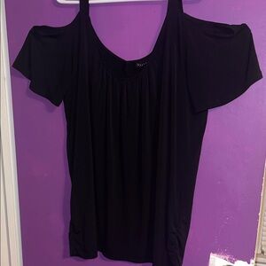 Attention Black Cold Shoulder Blouse